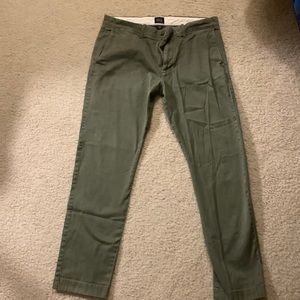 J Crew olive green 484 slim stretch chino pants 32x30